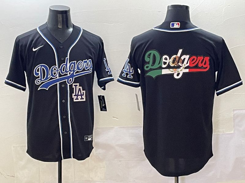 Men 2025 Los Angeles Dodgers Blank Black Three generations Fashion Nike MLB Jersey style 17